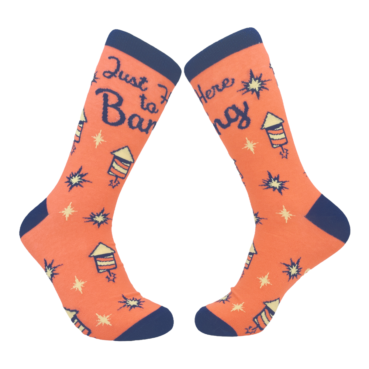 Men's Here To Bang Socks Funny 4th Of July Fireworks Sex Graphic Novelty Footwear