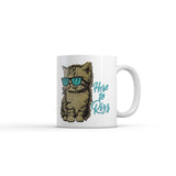 Here to Rizz Mug Funny Sarcastic Kitten Graphic Novelty Coffee Cup-11oz
