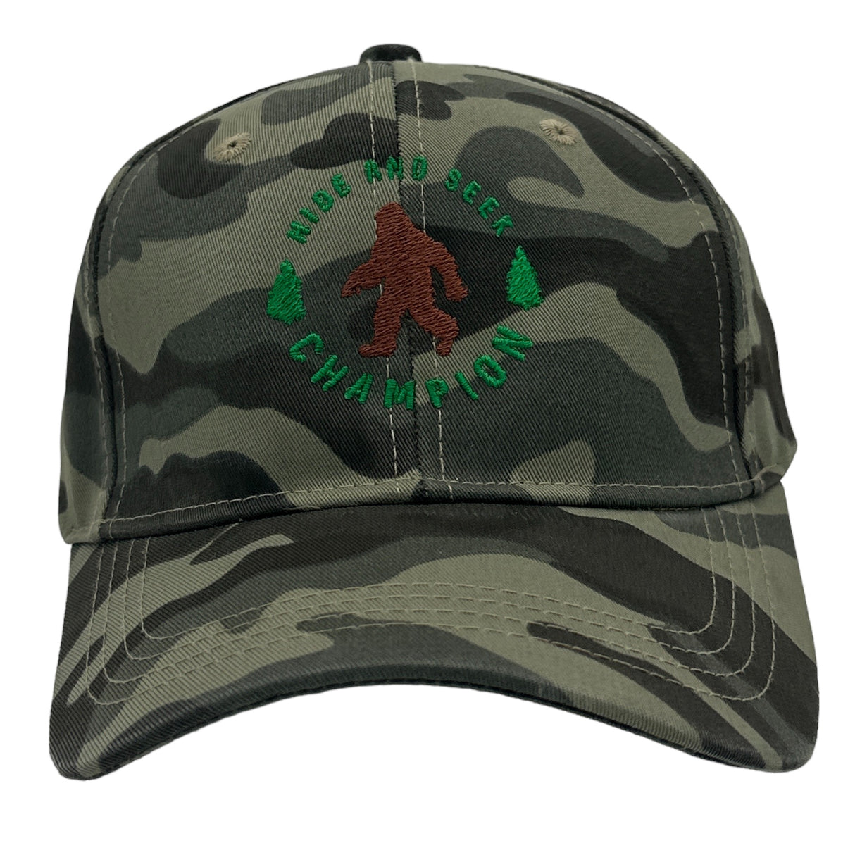 Hide And Seek Champion Hat Funny Bigfoot Graphic Cap