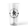 Hide And Seek Champion Pint Glass Funny Bigfoot Sasquatch Joke Novelty Cup-16 oz
