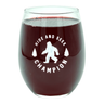 Hide And Seek Champion Wine Glass Funny Sarcastic Bigfoot Sasquatch Joke Novelty Cup-15 oz