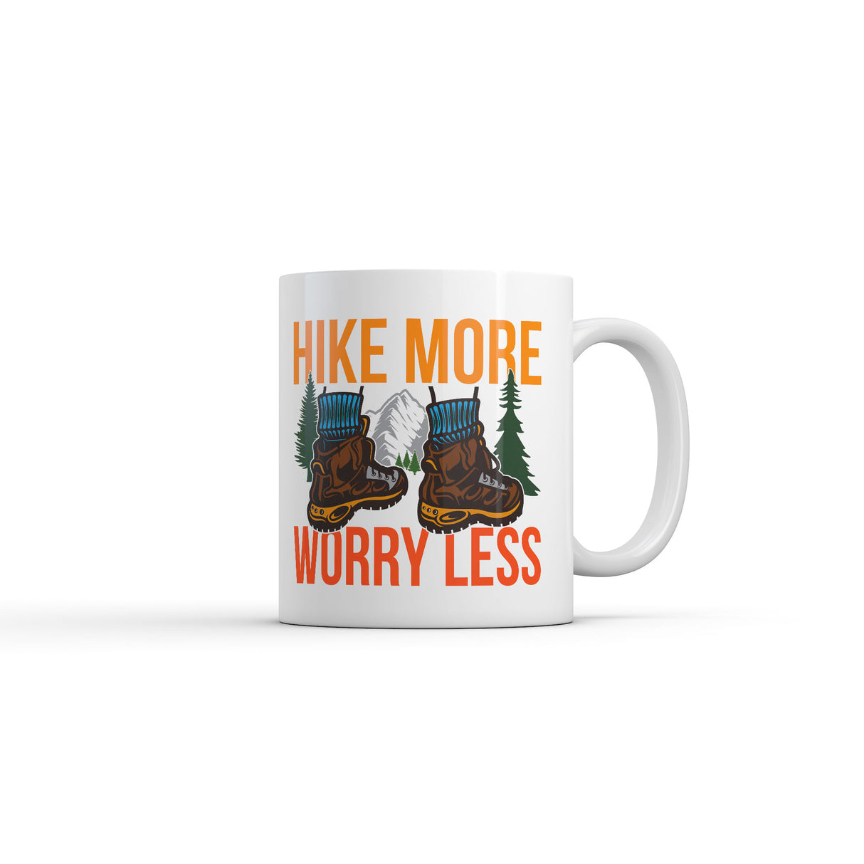Hike More Worry Less Mug Funny Sarcastic Nature Graphic Novelty Coffee Cup-11oz