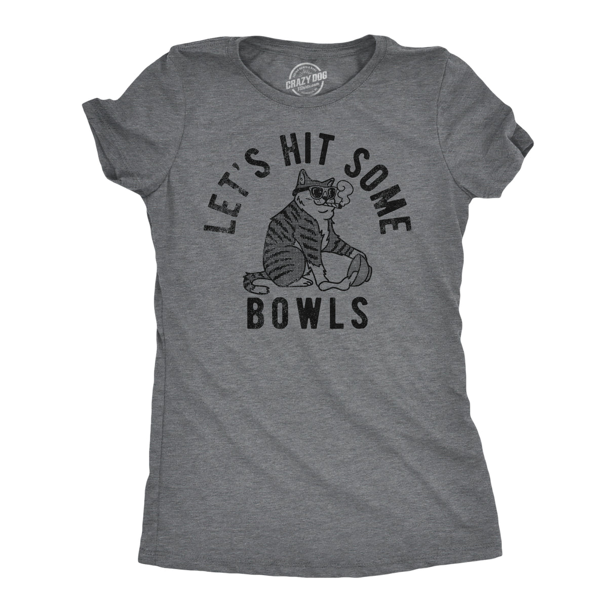 Womens Lets Hit Some Bowls Funny T Shirts Sarcastic 420 Cat Graphic Tee For Ladies