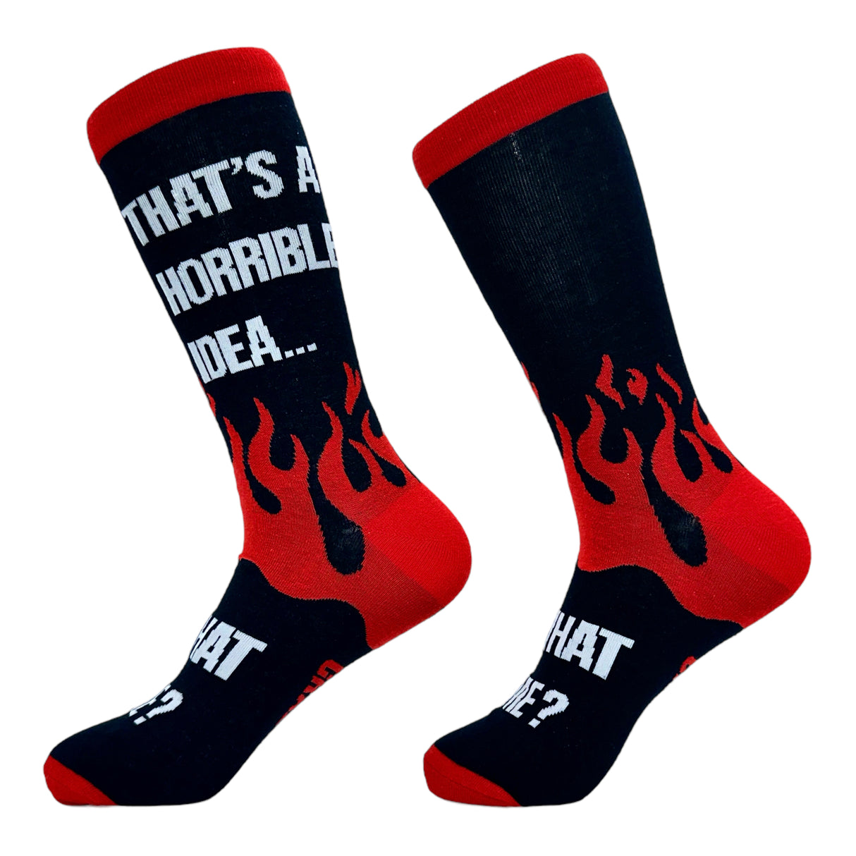 Men's Thats A Horrible Idea What Time Socks Funny Adult Sarcastic Humor Footwear