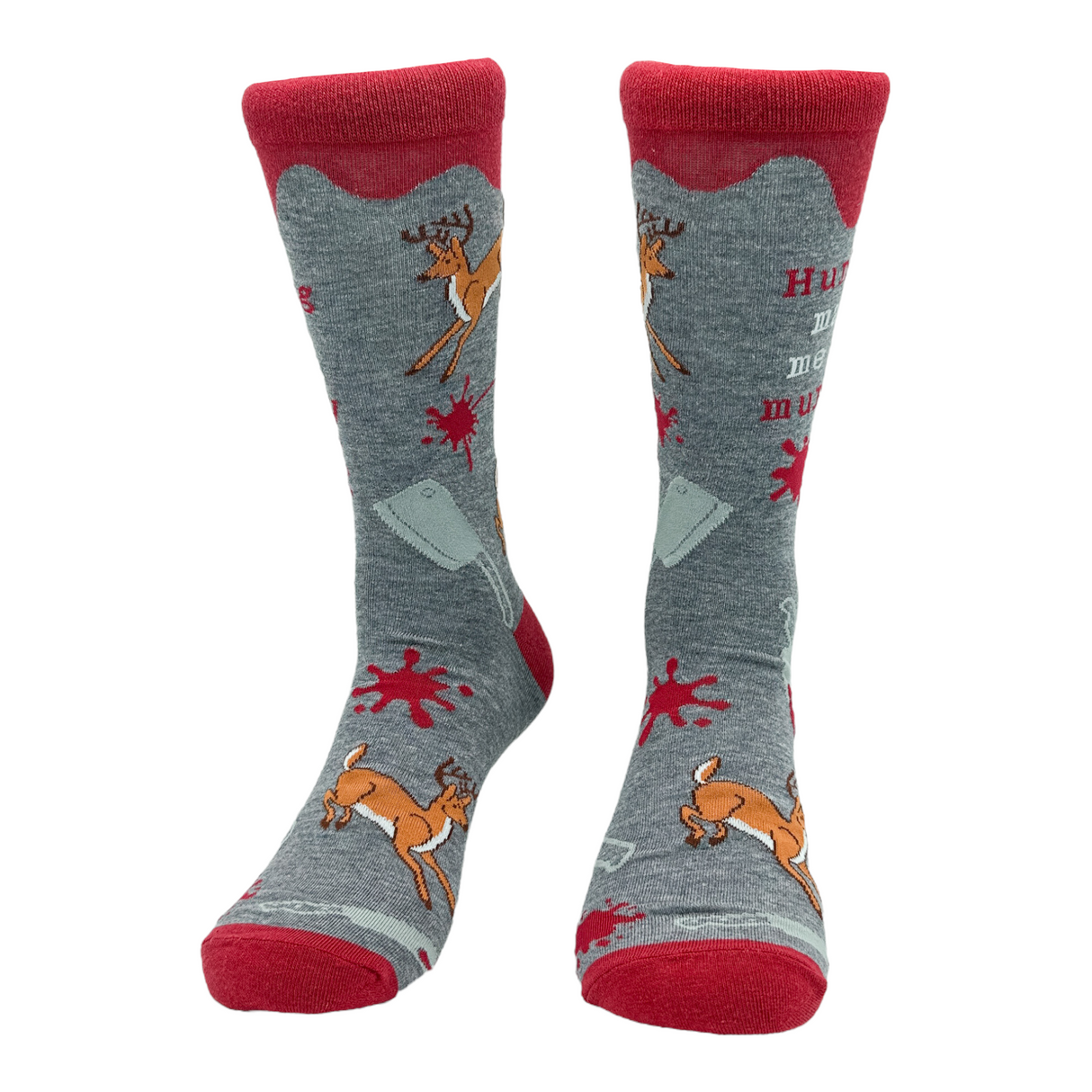 Men's Hunting Makes Me Less Murdery Socks Funny Deer Hunter Footwear