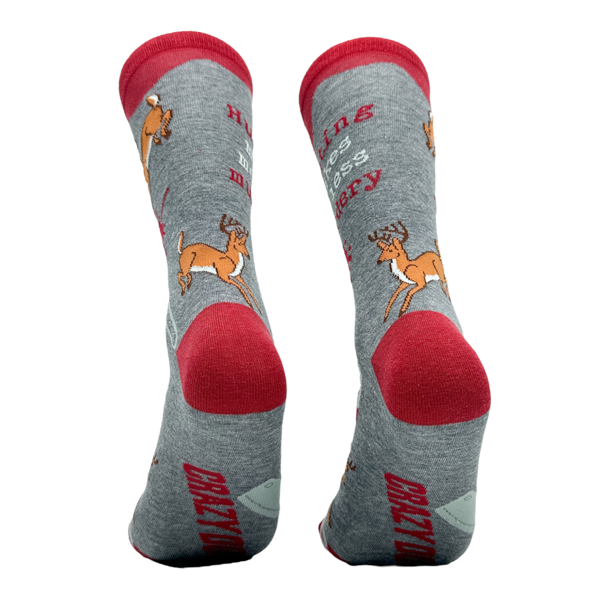 Men's Hunting Makes Me Less Murdery Socks Funny Deer Hunter Footwear