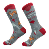 Men's Hunting Makes Me Less Murdery Socks Funny Deer Hunter Footwear