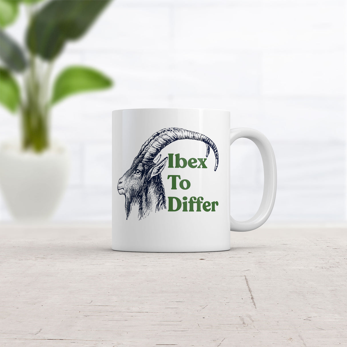 Ibex To Differ Mug Funny Sarcastic Animal Graphic Novelty Coffee Cup-11oz