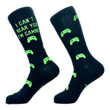 Men's I Cant Hear You Im Gaming Socks Funny Video Gamer Controller Joke Footwear