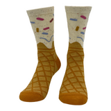 Women's Ice Cream Cone Socks Funny Cute Sweet Dessert Lovers Footwear