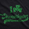 Womens I Clover Shenanigans GLITTER T Shirt Novelty Saint Patricks Day Shirt