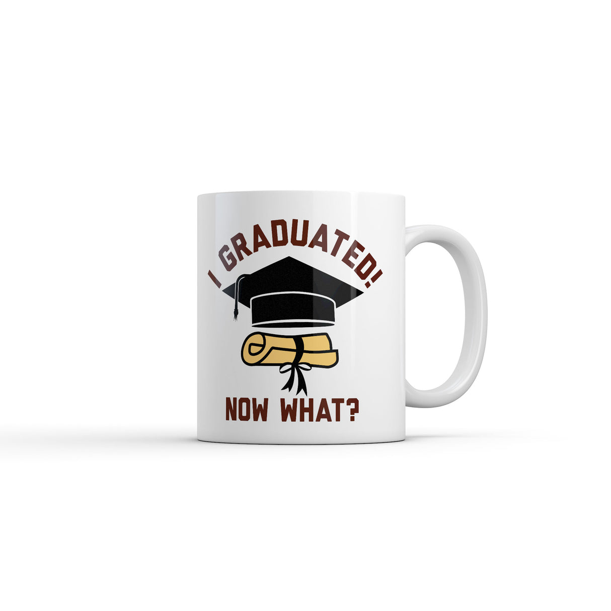 I Graduated Now What Mug Funny Sarcastic Graduation Graphic Novelty Coffee Cup-11oz