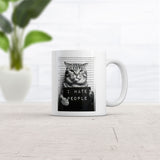 I Hate People Cat Mugshot Mug Funny Sarcastic Graphic Novelty Coffee Cup-11oz