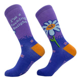 Women's Im A Fucking Delight Socks Funny Offensive Cute Flower Joke Footwear