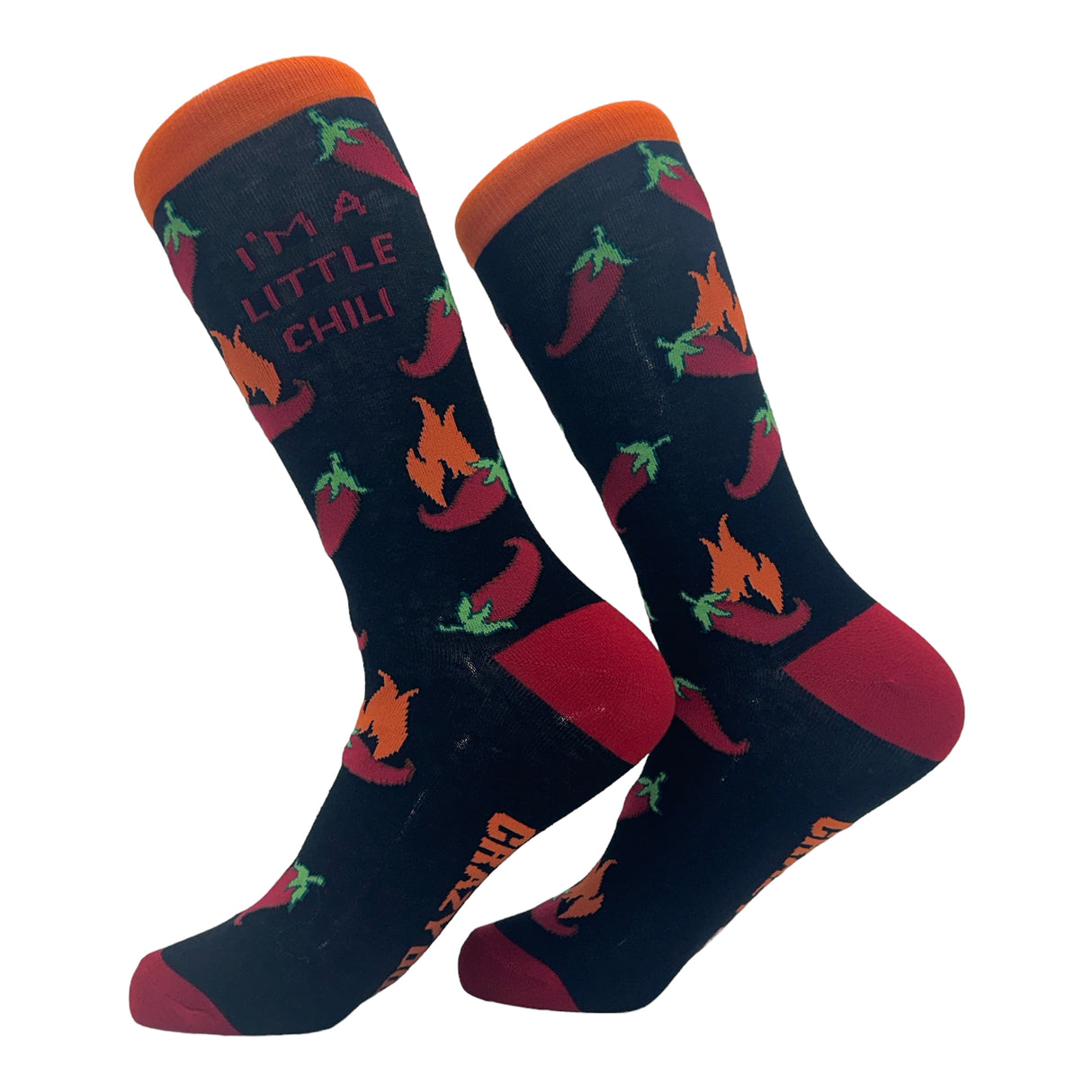 Women's Im A Little Chili Socks Funny Spicy Hot Peppers Joke Footwear