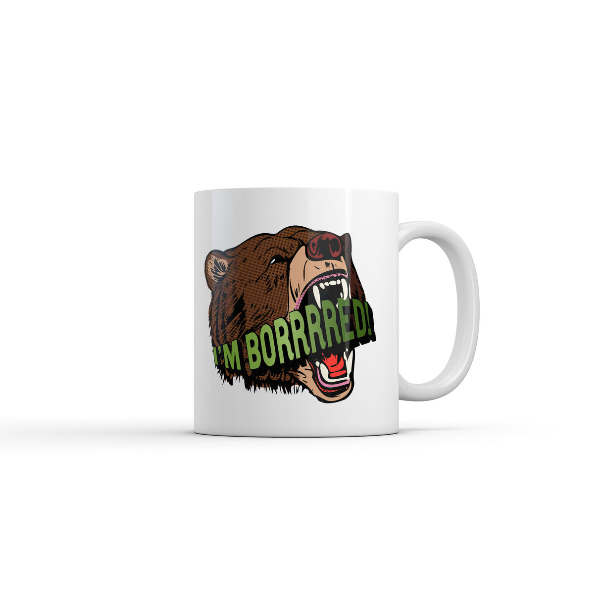 Im Bored Mug Funny Sarcastic Bear Graphic Novelty Coffee Cup-11oz