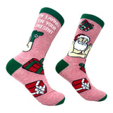 Men's Im Laying On Your Present Socks Funny Xmas Sexy Naked Santa Claus Joke Footwear