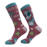 I Put Out For Santa Socks Funny Xmas Sexual Innuendo Milk And Cookies Joke Footwear