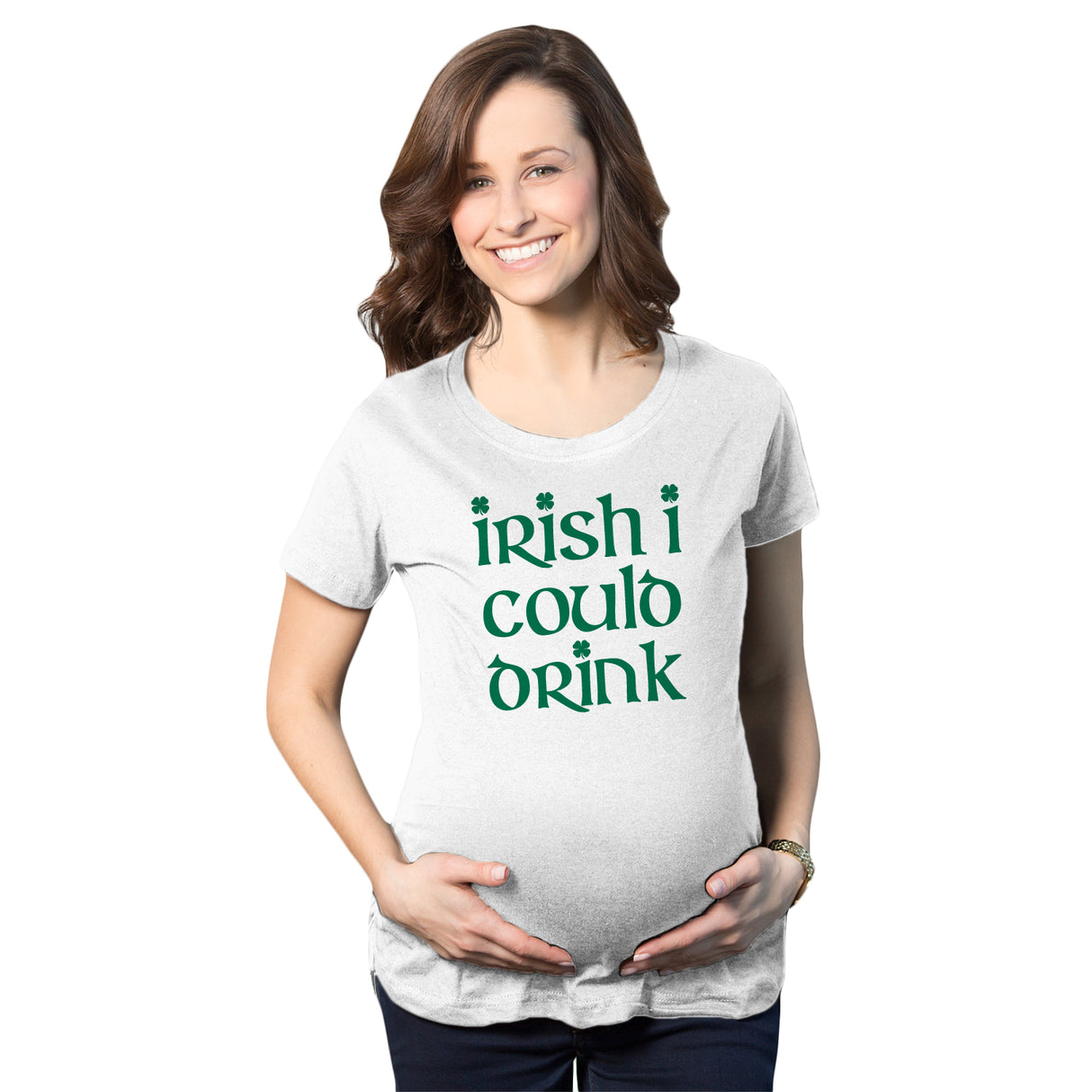 Maternity Irish I Could Drink Funny Saint Patricks Day Pregnancy Baby Bump Shirt