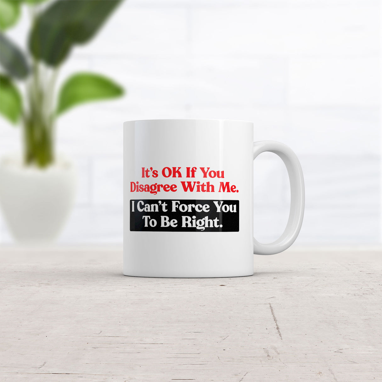 Its Ok If You Disagree With Me I Cant Force You to Be Right Mug Funny Novelty Coffee Cup-11oz