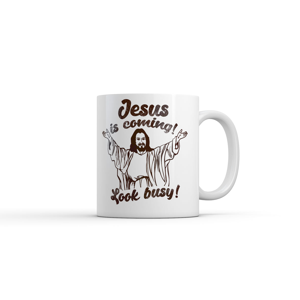 Jesus Is Coming Look Busy Mug Funny Sarcastic Religious Graphic Novelty Coffee Cup-11oz