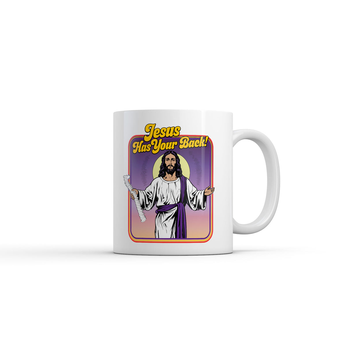 Jesus Has Your Back Mug Funny Sarcastic Religious Joke Graphic Novelty Coffee Cup-11oz