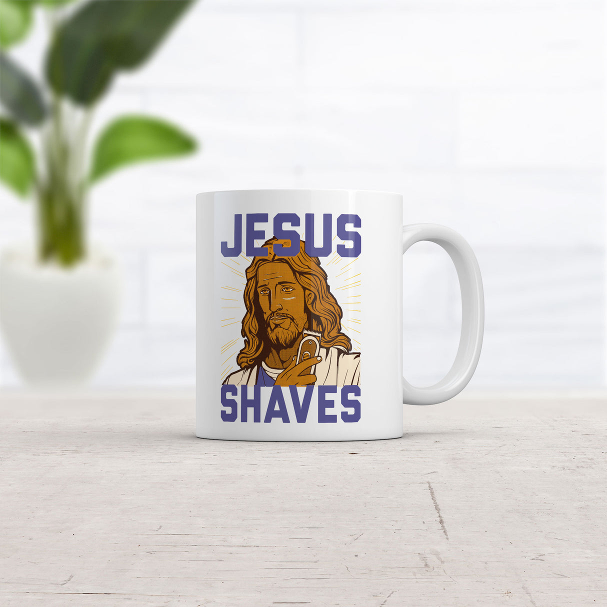 Jesus Shaves Mug Funny Sarcastic Religious Joke Graphic Novelty Coffee Cup-11oz
