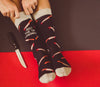 Men's Just The Tip I Promise Socks Funny Horror Slasher Movie Halloween Stab Vintage Graphic Footwear