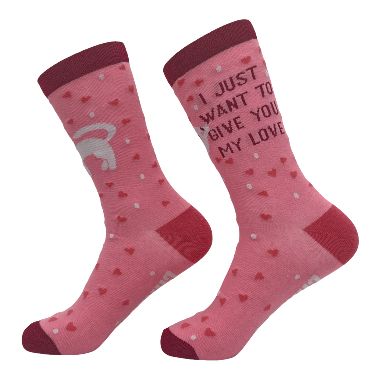 Women's I Just Want To Give You My Love Socks Funny Kitten Footwear