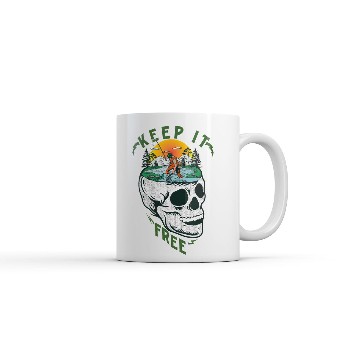 Keep It Free Fishing Mug Funny Sarcastic Fish Graphic Novelty Coffee Cup-11oz