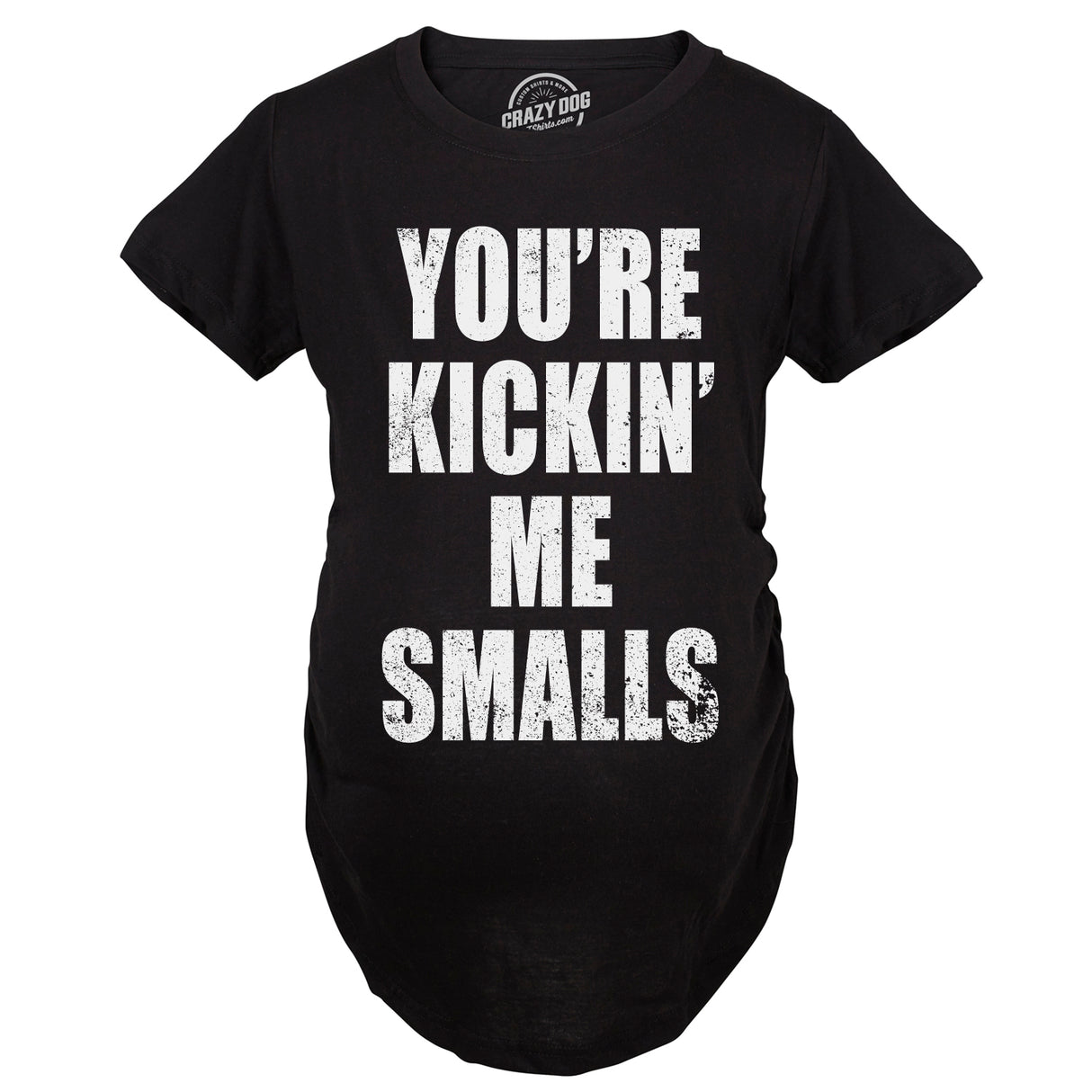 Maternity Kicking Me Smalls Funny T shirt Pregnancy Announcement Novelty Tee