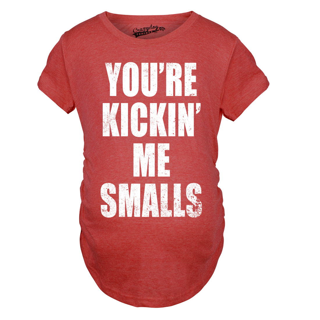 Maternity Kicking Me Smalls Funny T shirt Pregnancy Announcement Novelty Tee