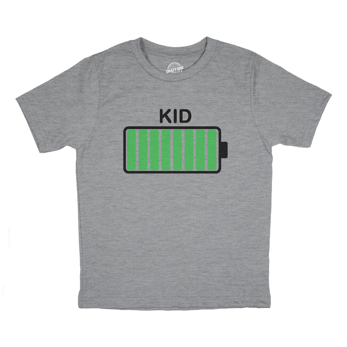 Youth Kid Battery Fully Charged Funny Crazy Kids Parenting T shirt