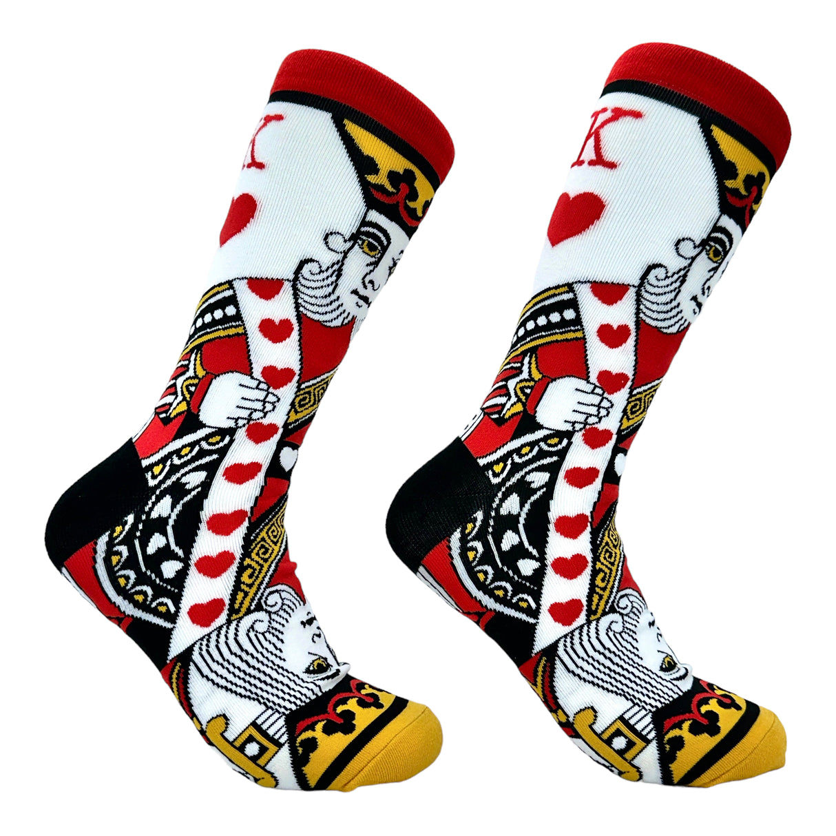 Men's King Of Hearts Socks Funny Cool Vintage Playing Cards Novelty Footwear