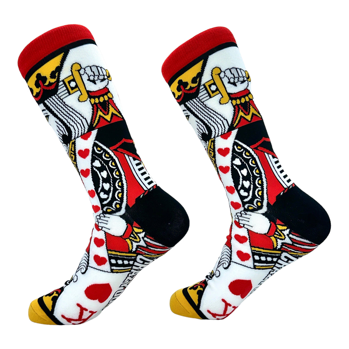 Men's King Of Hearts Socks Funny Cool Vintage Playing Cards Novelty Footwear