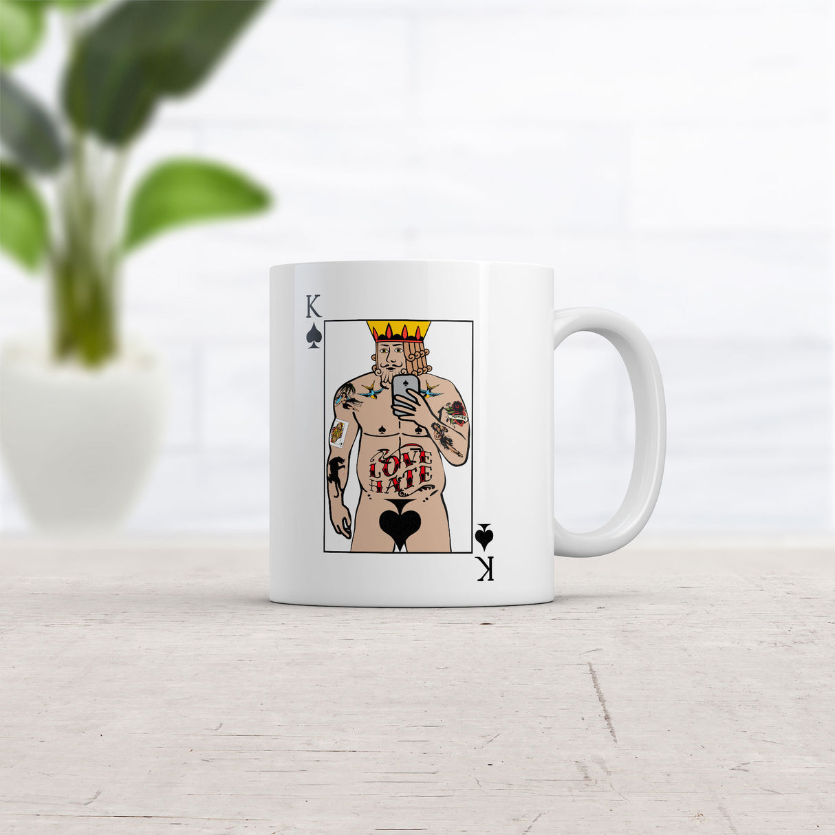 King Of Spades Mug Funny Sarcastic Playing Card Graphic Novelty Coffee Cup-11oz