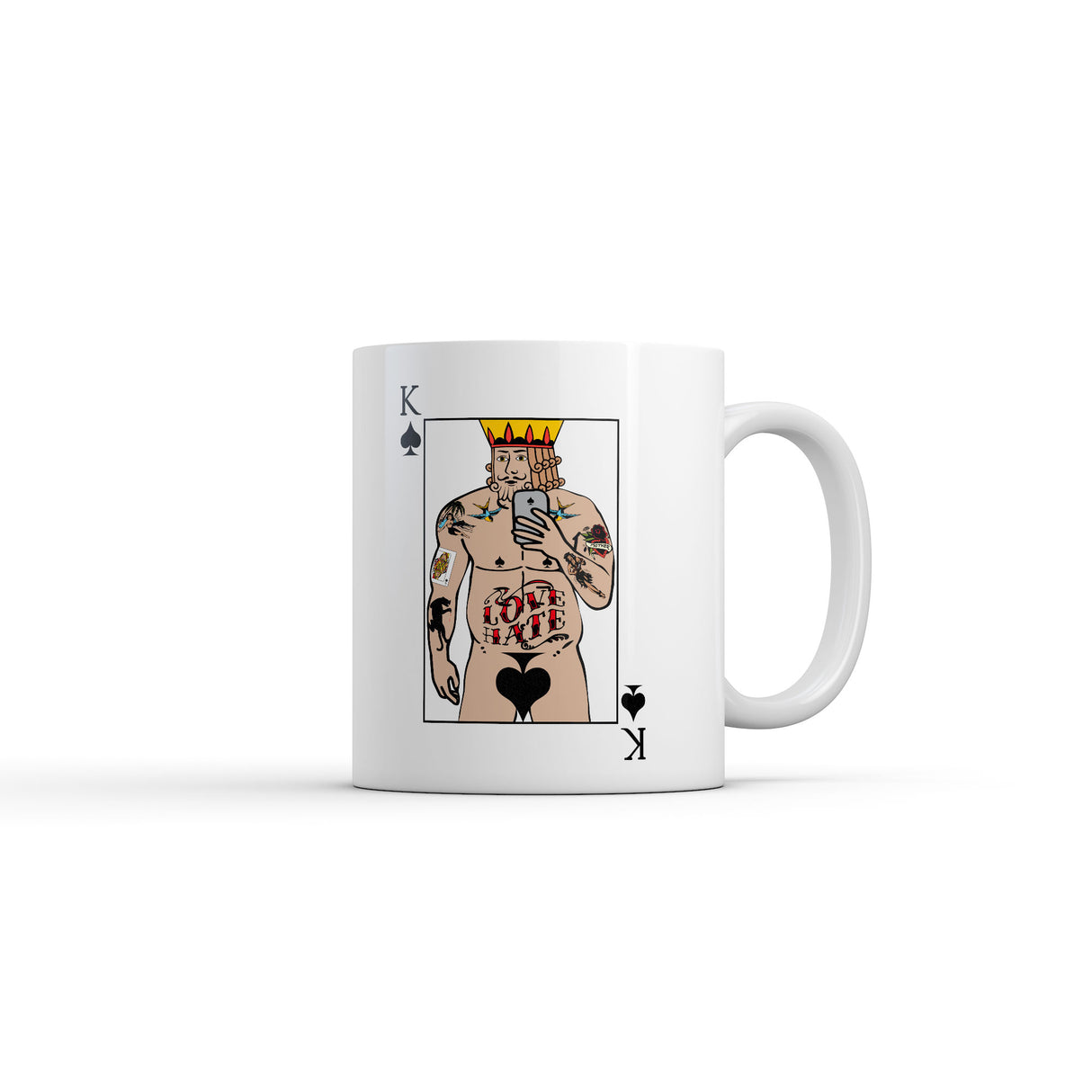 King Of Spades Mug Funny Sarcastic Playing Card Graphic Novelty Coffee Cup-11oz