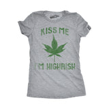 Womens Kiss Me Im Highrish Funny Saint Patricks Day T Shirt St Pattys Shamrock