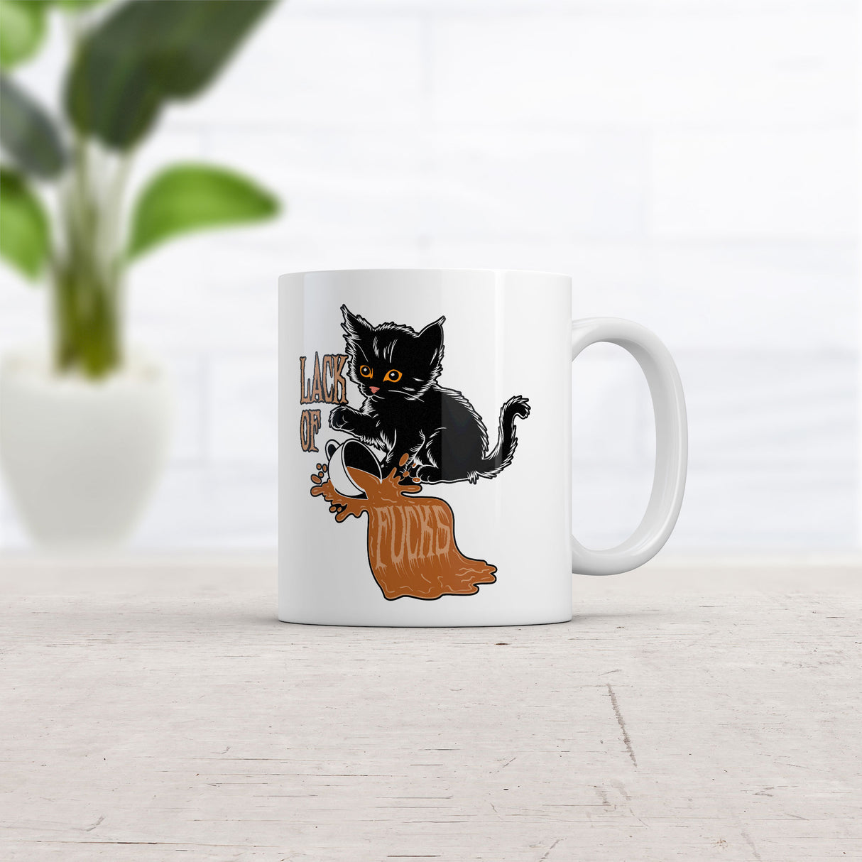 Lack Of Fucks Mug Funny Kitten Sarcastic Graphic Novelty Coffee Cup-11oz