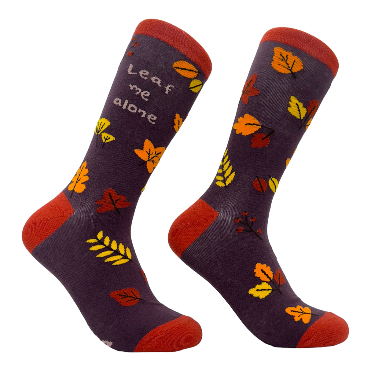 Women's Leaf Me Alone Socks Funny Loner Anti Social Introvert Fall Season Lovers Footwear