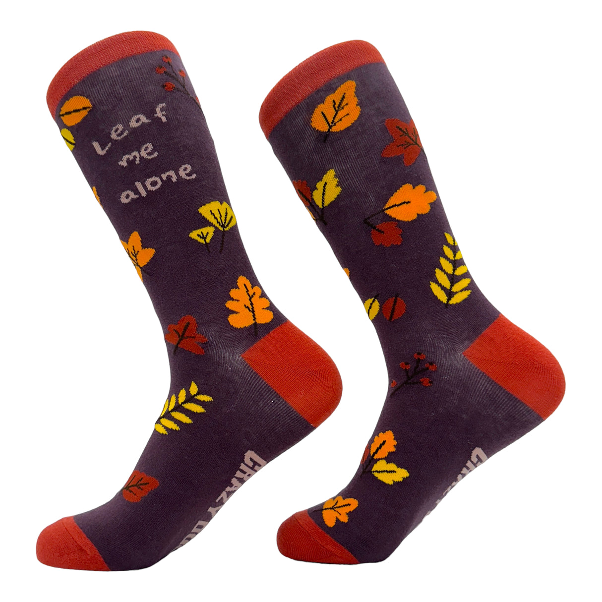 Women's Leaf Me Alone Socks Funny Loner Anti Social Introvert Fall Season Lovers Footwear