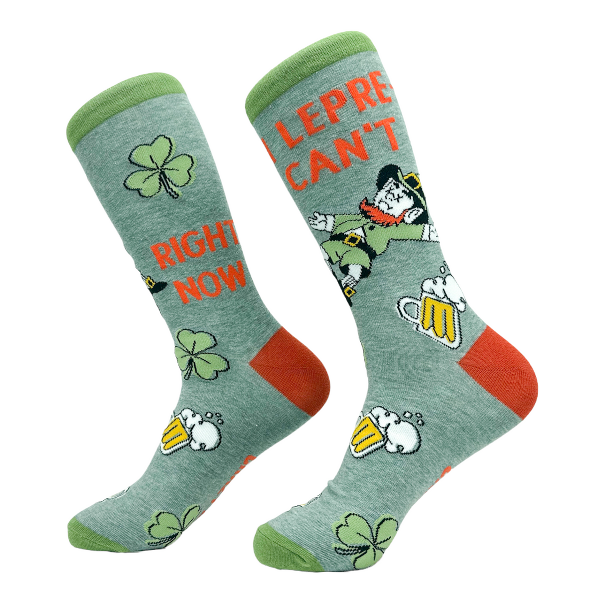 Women's I Leprecant Right Now Socks Funny Drinking Leprechaun Clover Footwear