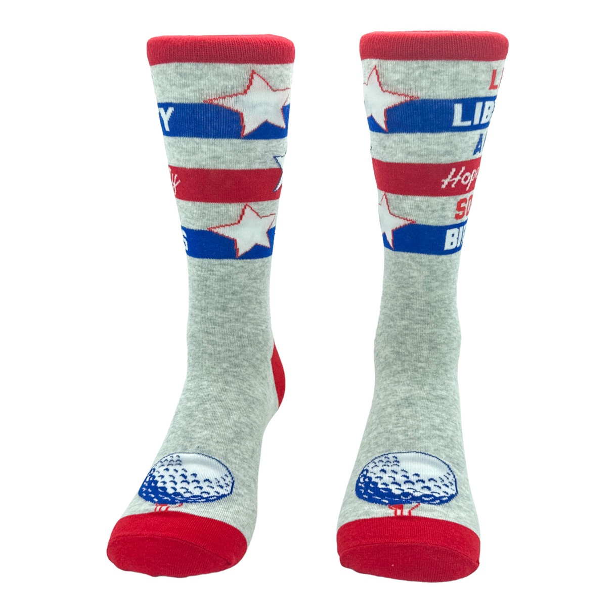 Men's Life Liberty And Hopefully Some Birdies Socks Funny Patriotic Golf Lovers Footwear