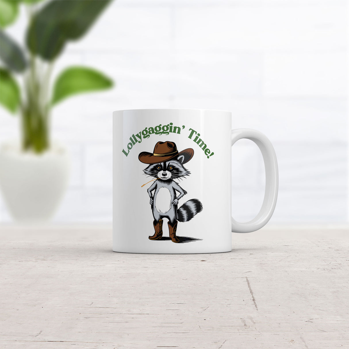 Lollygaggin Time Mug Funny Sarcastic Raccoon Graphic Novelty Coffee Cup-11oz