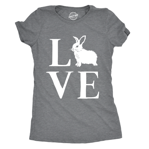 Womens Love Bunny Tshirt Cute Adorable Easter Sunday Rabbit Tee For Ladies
