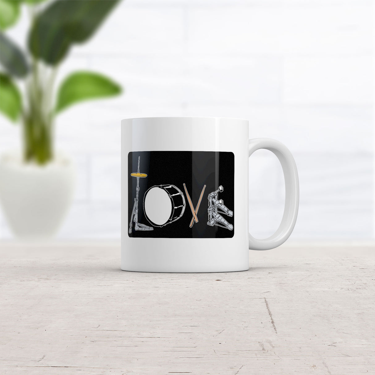 Love Drums Mug Funny Sarcastic Music Graphic Novelty Coffee Cup-11oz