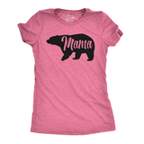 Womens Mama Bear T shirt Cute Funny Best Mom of Boys Girls Cool Mother Tee