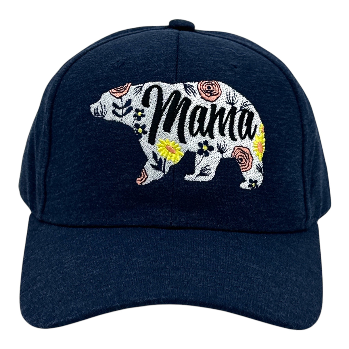 Mama Bear Floral Print Hat Funny Sarcastic Mothers Day Graphic Novelty Cap