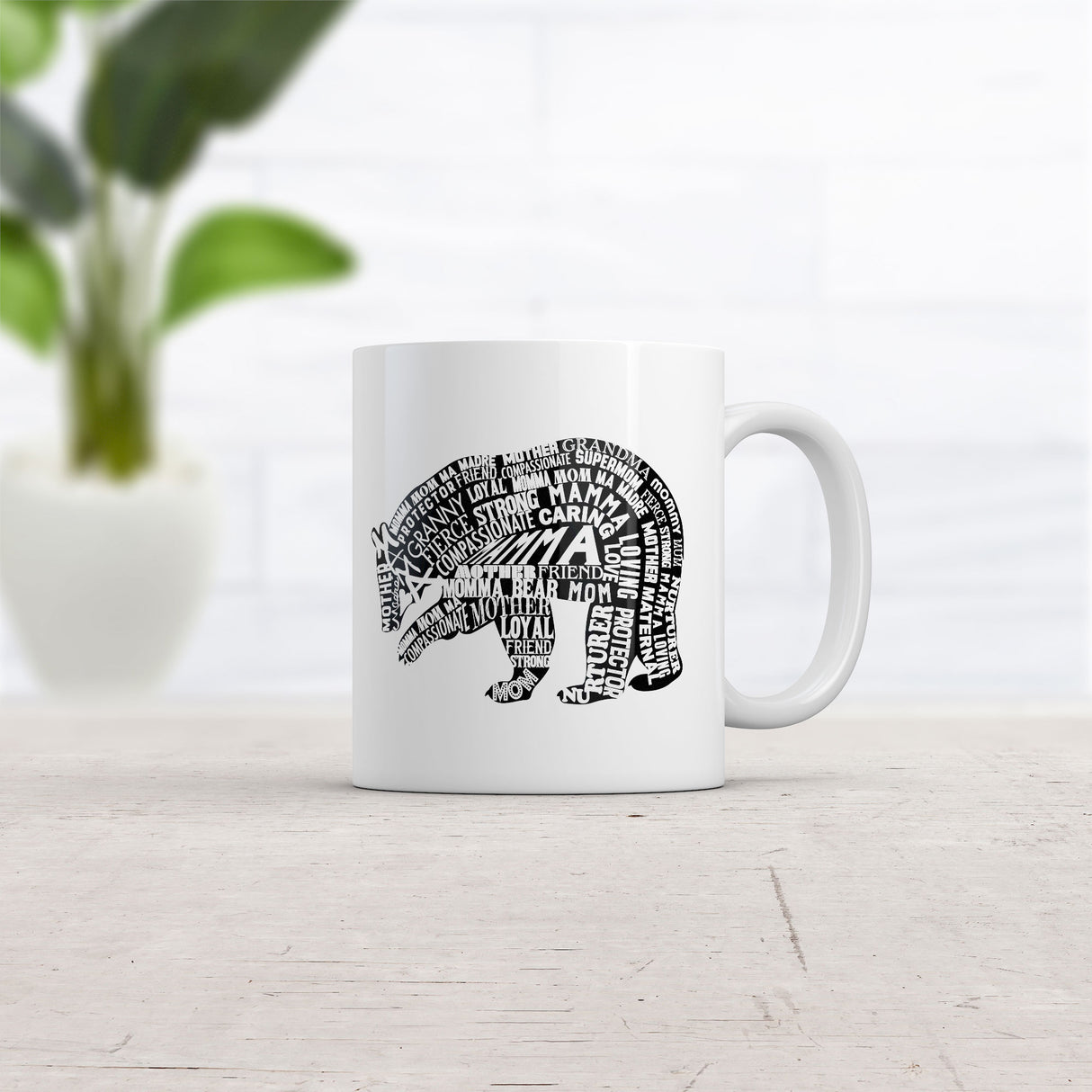 Mama Bear Text Mug Funny Sarcastic Mothers Day Graphic Novelty Coffee Cup-11oz