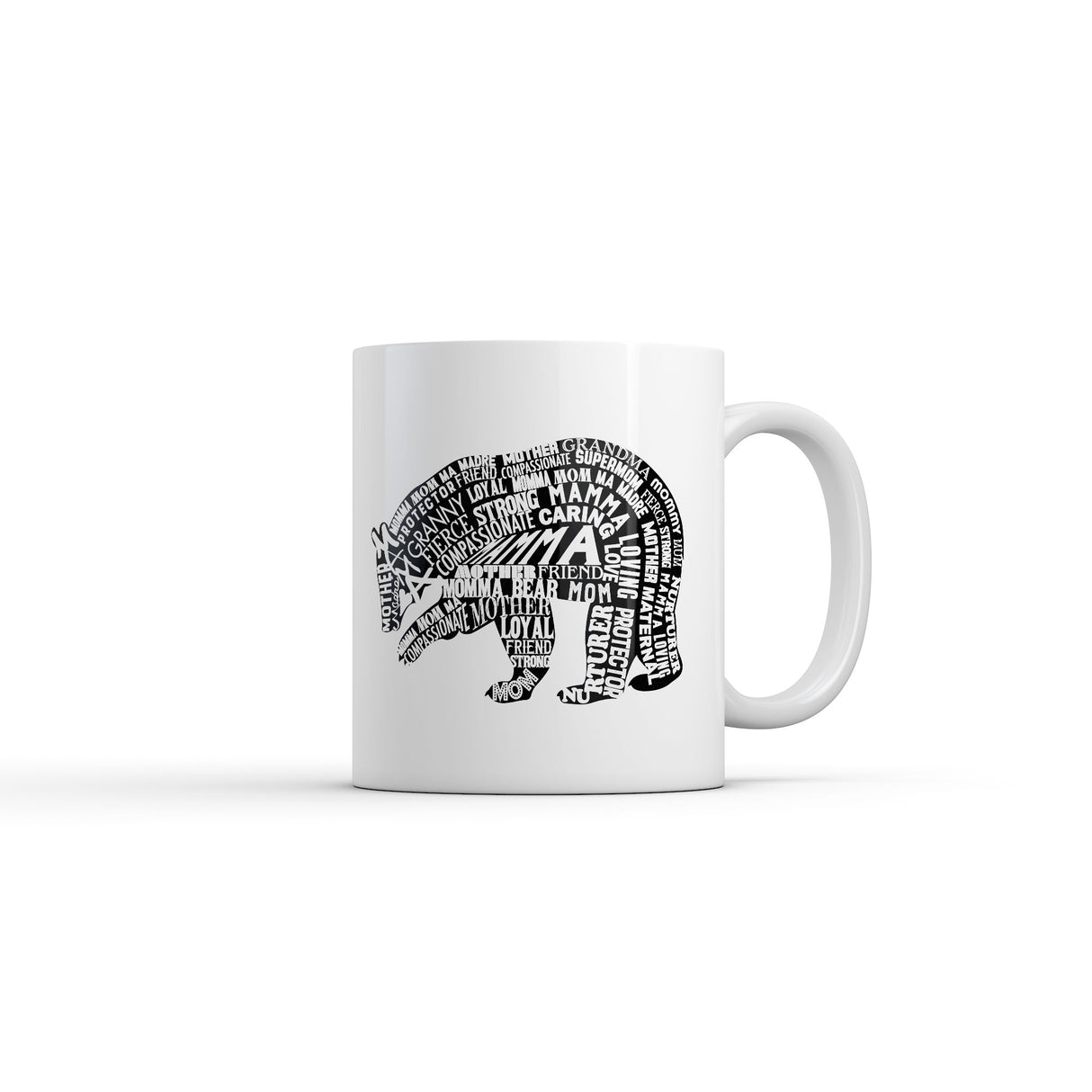 Mama Bear Text Mug Funny Sarcastic Mothers Day Graphic Novelty Coffee Cup-11oz